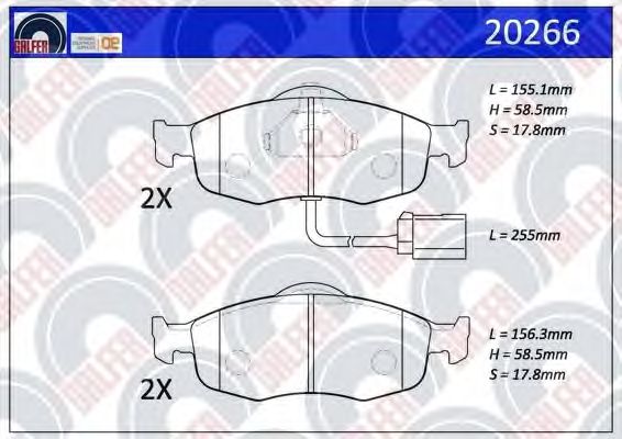 Brake Pad Set, disc brake 20266