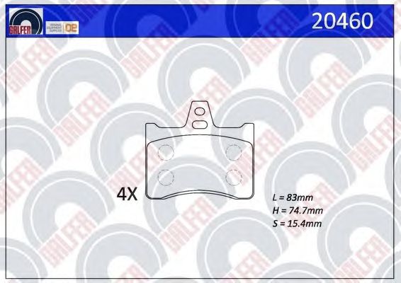 Комплект тормозных колодок, дисковый тормоз 20460