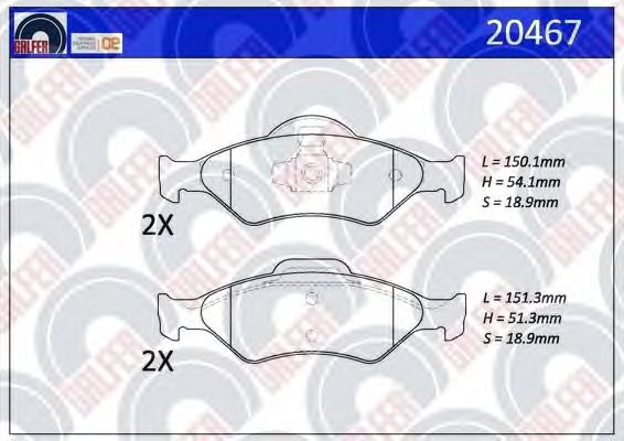 Brake Pad Set, disc brake 20467