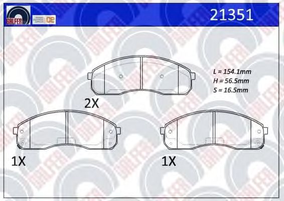 Brake Pad Set, disc brake 21351