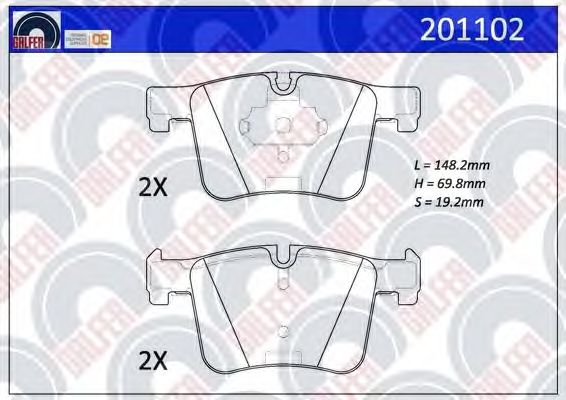 Brake Pad Set, disc brake 201102