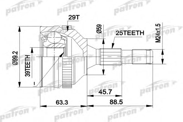 Joint Kit, drive shaft PCV1281A