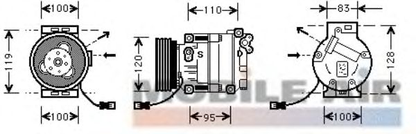 Compressor, airconditioning 1700K034