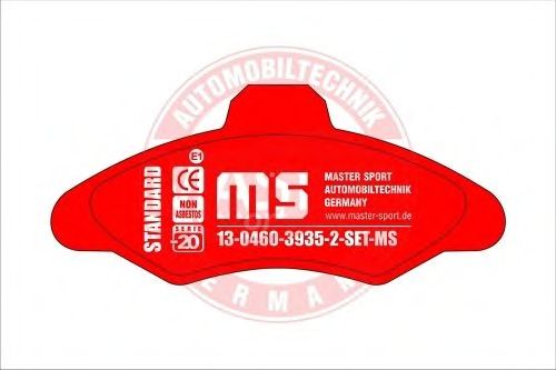 Комплект тормозных колодок, дисковый тормоз 13-0460-3935-2-SET-MS