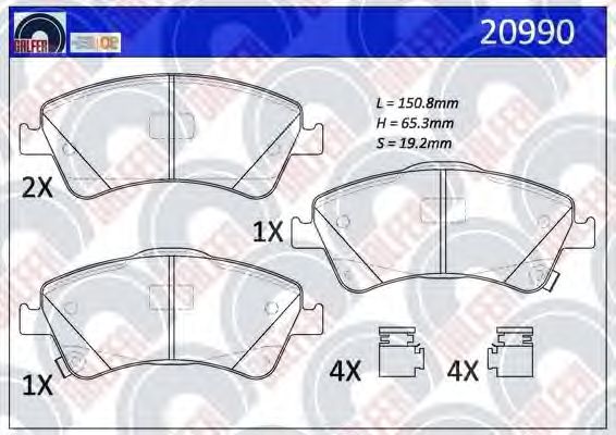 Brake Pad Set, disc brake 20990