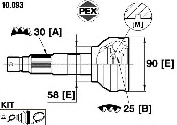Joint, drive shaft 10.093