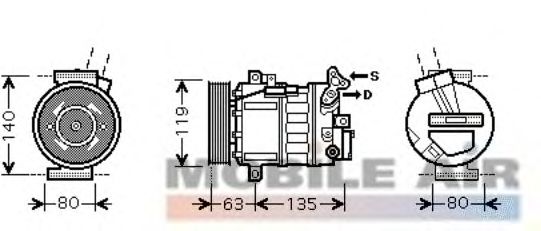 Compressor, airconditioning 6043K389
