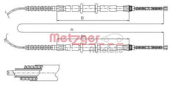 Cable, parking brake 1261.3