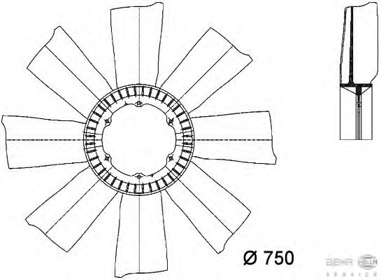 Fan Wheel, engine cooling 8MV 376 733-151