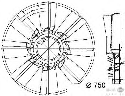 Fan Wheel, engine cooling 8MV 376 756-081