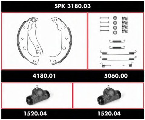 Brake Set, drum brakes SPK 3180.03
