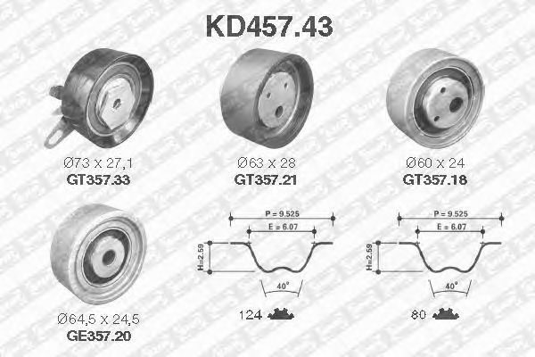 Timing Belt Kit KD457.43