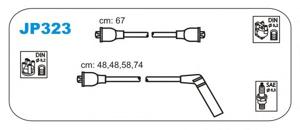 Комплект проводов зажигания JP323