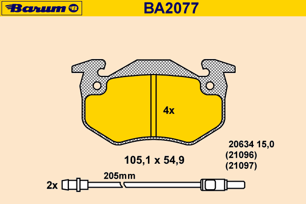 Brake Pad Set, disc brake BA2077