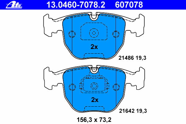 Brake Pad Set, disc brake 13.0460-7078.2