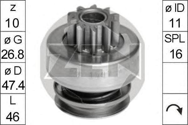 Freewheel Gear, starter ZN1597