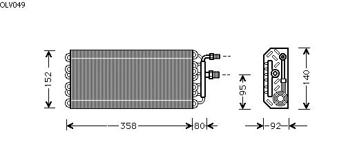 Evaporator, air conditioning OLV049