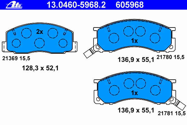 Brake Pad Set, disc brake 13.0460-5968.2