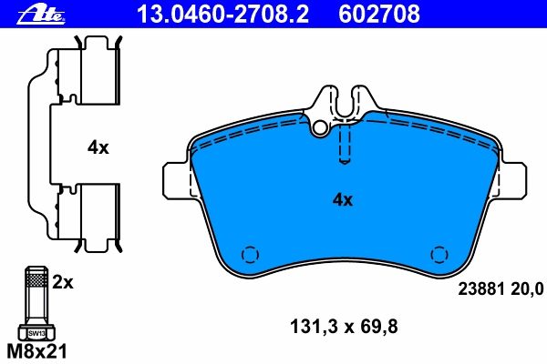 Brake Pad Set, disc brake 13.0460-2708.2
