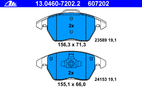 Brake Pad Set, disc brake 13.0460-7202.2