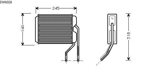 Permutador de calor, aquecimento do habitáculo DW6026