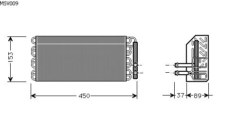 Evaporator, air conditioning MSV009