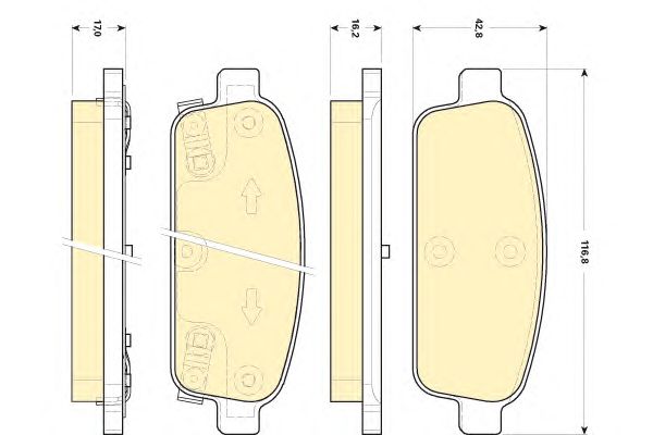 Комплект тормозных колодок, дисковый тормоз 6118449