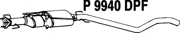 Partikelfilter, uitlaatinstallatie P9940DPF