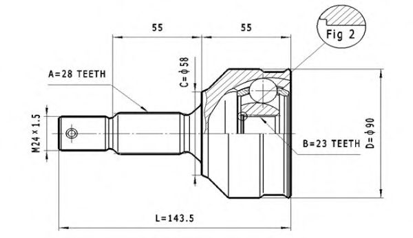 Joint Kit, drive shaft C.111