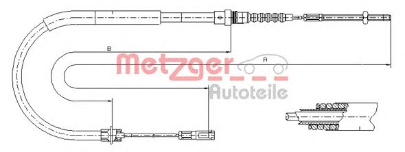 Cable, parking brake 11.6025
