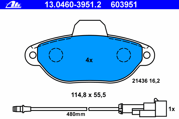 Brake Pad Set, disc brake 13.0460-3951.2