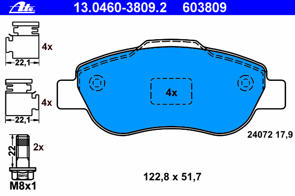 Brake Pad Set, disc brake 13.0460-3809.2