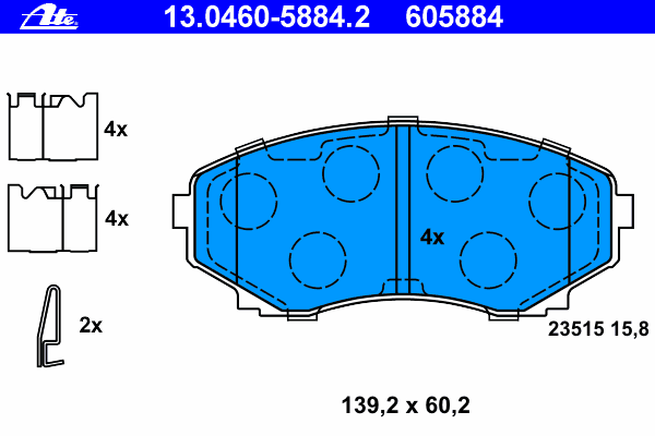 Brake Pad Set, disc brake 13.0460-5884.2