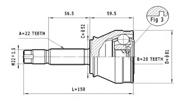 Joint Kit, drive shaft C.161