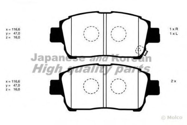 Brake Pad Set, disc brake 1080-8802