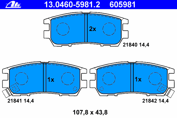 Brake Pad Set, disc brake 13.0460-5981.2