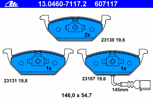 Kit de plaquettes de frein, frein à disque 13.0460-7117.2