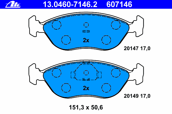 Kit de plaquettes de frein, frein à disque 13.0460-7146.2