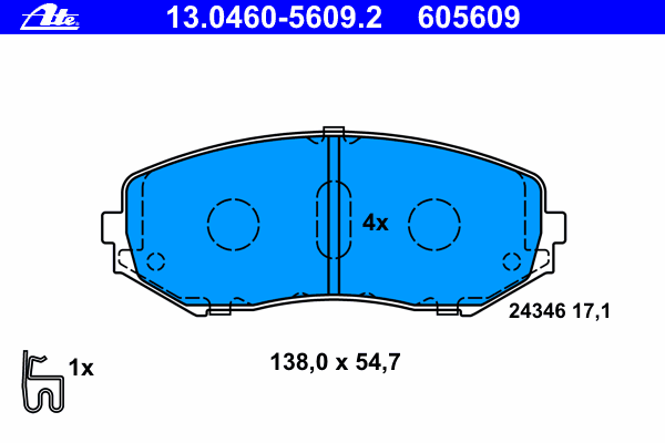 Brake Pad Set, disc brake 13.0460-5609.2