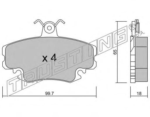 Комплект тормозных колодок, дисковый тормоз 122.0