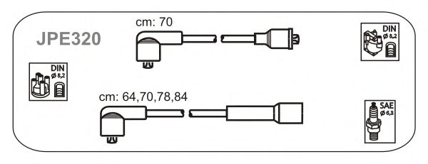 Комплект проводов зажигания JPE320