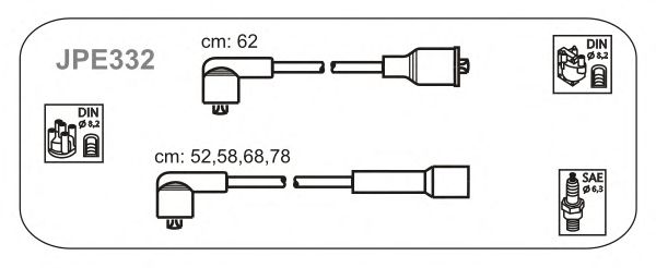 Комплект проводов зажигания JPE332