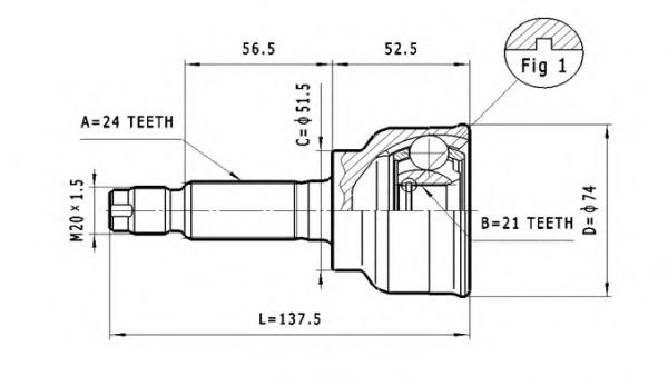 Joint Kit, drive shaft C.475