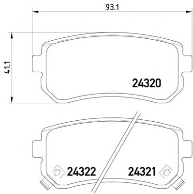 Комплект тормозных колодок, дисковый тормоз 2432001