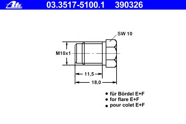 Tapón roscado, cilindro de freno principal 03.3517-5100.1