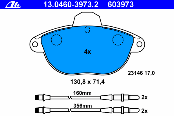 Brake Pad Set, disc brake 13.0460-3973.2