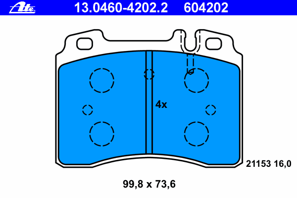 Brake Pad Set, disc brake 13.0460-4202.2