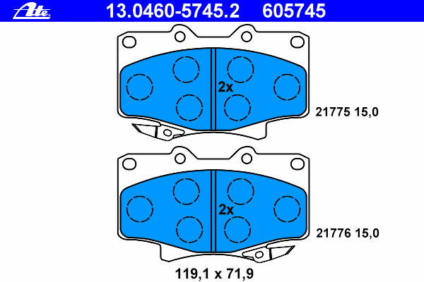 Brake Pad Set, disc brake 13.0460-5745.2