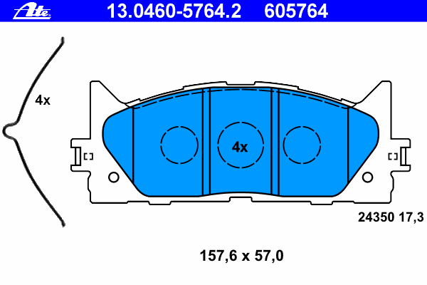 Brake Pad Set, disc brake 13.0460-5764.2