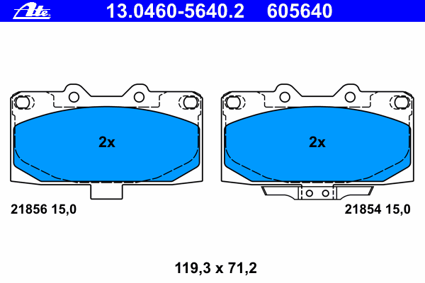 Brake Pad Set, disc brake 13.0460-5640.2